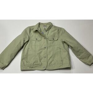 DRI DUCK For Her Mint Green Canvas Chore Style Lined Jacket Size XL Button Up